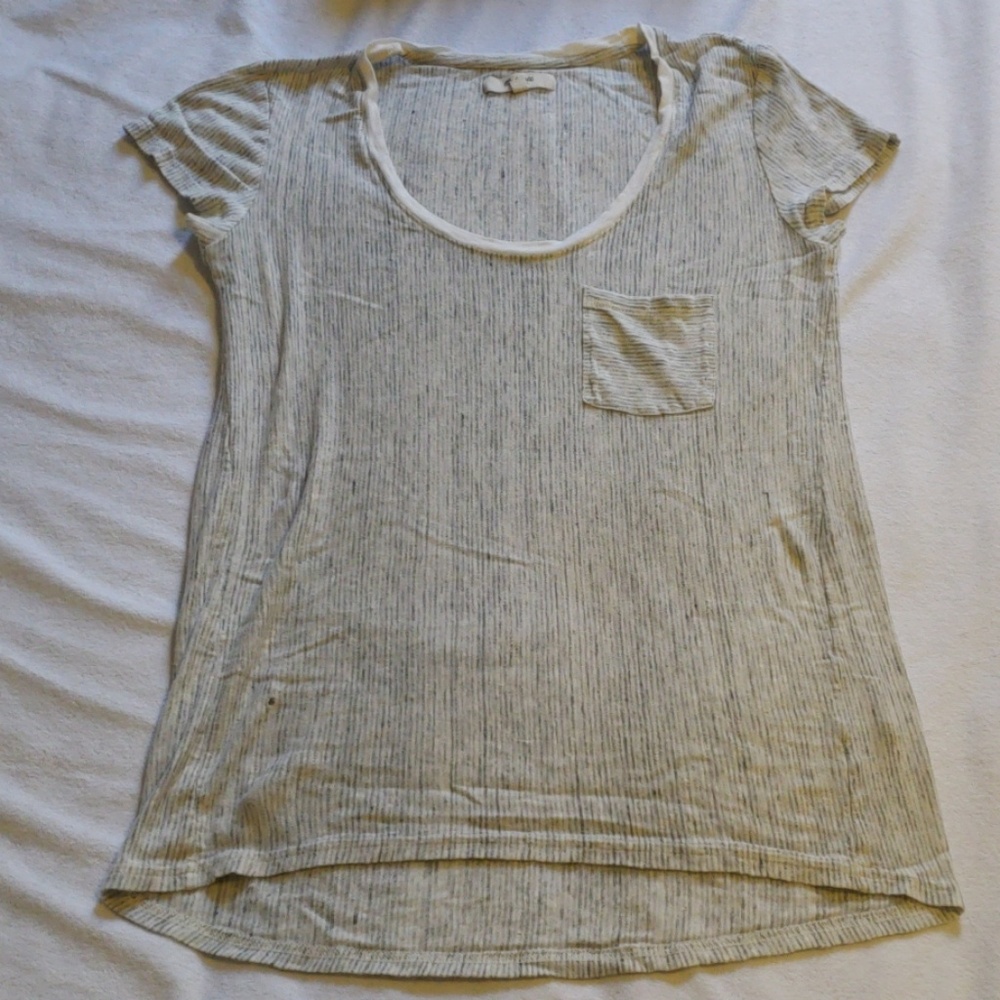 Madewell gray and white stripe tee